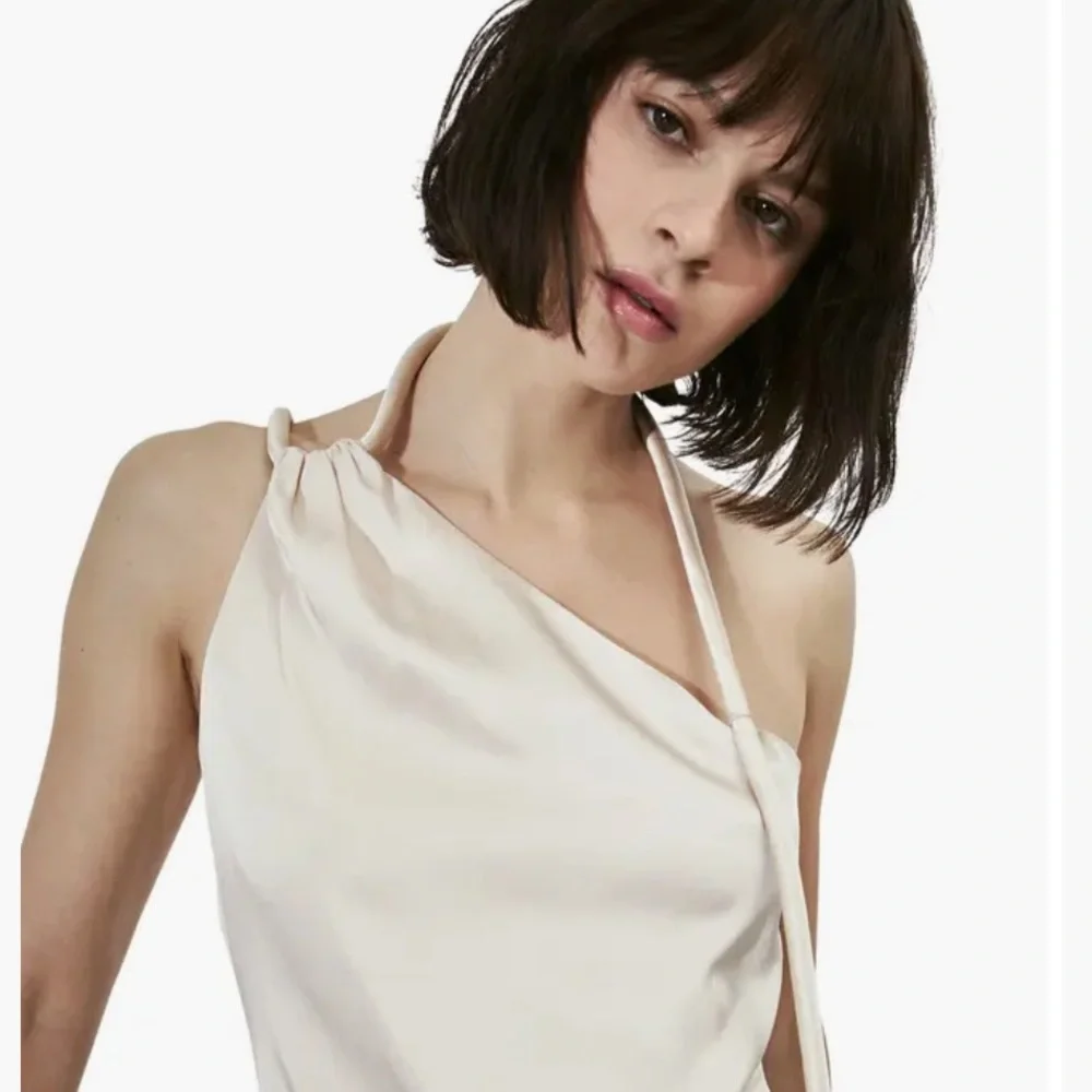 ET OCHS Fleur asymmetric neck stretch silk top size small - Picture 3 of 7